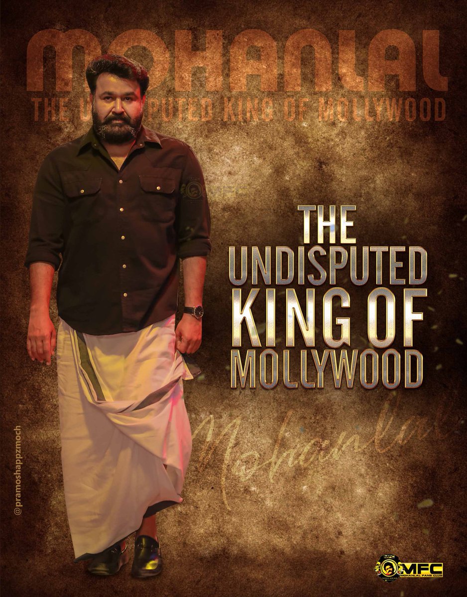 MohanlalMFC's tweet photo. The Undisputed King of Mollywood 💯

#34YearsOfRajavinteMakan https://t.co/TMLaxANmY1