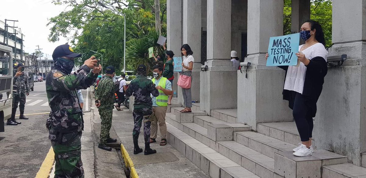 More photos of our friends being openly photographed and surveilled by the police during a peaceful, silent protest. These happened on multiple dates, in multiple locations in Bacolod. #HandsOffActivists  #JunkTerrorLaw