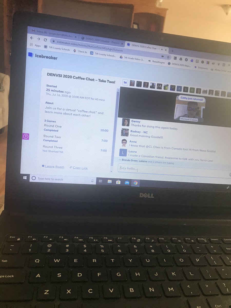 gkmwalker's tweet photo. LOVE LOVE the coffee chats using @IcebreakerVideo #DENSI2020 https://t.co/cHS6Wew2Oz