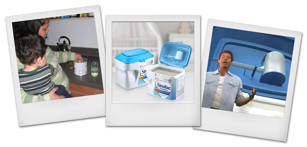 productventures's tweet photo. #TBT! The Similac SimplePac was a #packaging revolution setting a new standard in the category. Its 1-handed grip and hinged lid help parents prepare baby formula with one hand while the other hand cradles their newborn. This #design truly lends a hand.
https://t.co/y9bfietOYa https://t.co/kGdewqrRUs