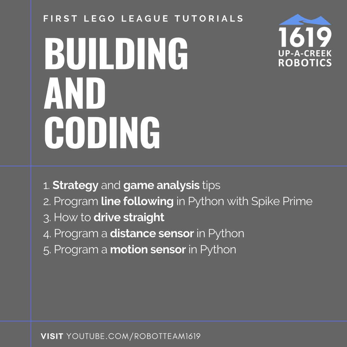 Interested in learning how to start, manage, or teach a successful FIRST Lego League team? Use the link below to check out our new FLL tutorial videos, lead by 1619 mentors and alumni! youtube.com/robotteam1619/…
#omgrobots #firstlegoleague #stemsquad