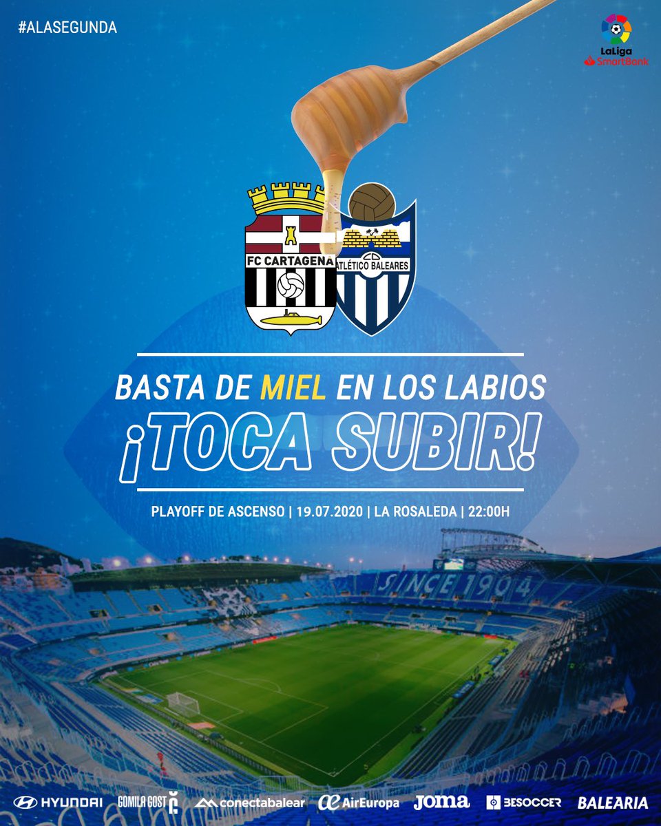 🏆🏆 Dos ligas seguidas

⚽️ Cuarto playoff desde 2012

🙌🏻 Esperando volver a Segunda desde hace 57 años

🛑 Basta de quedarse con la miel 🍯 en los labios 👄 

🆙 ¡Toca subir!

💙 El sueño balearico a un partido 🆚 <a href="/FCCartagena_efs/">FC Cartagena</a> 

#ASegonaPerEnXavi 
#ALASEGUNDA ⚪️🔵