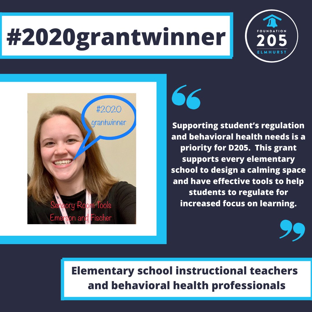 Foundation 205 is happy to highlight our 2020 grant winners. These teachers have developed innovative and creative plans to help inspire students in Elmhurst. To learn more and to support the important work of these teachers, please visit our website.

elmhurst205.org/district/found…