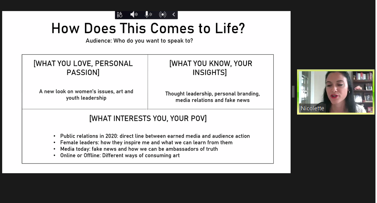foranetwork's tweet photo. We're back online with @NicoletteAddesa of @EdelmanCanada leading a workshop on #PersonalBranding! Here's a useful worksheet as you begin to approach Thought Leadership.

Join us on Facebook Live: https://t.co/fuHlArlCX1 https://t.co/MkQ11Gwx2y