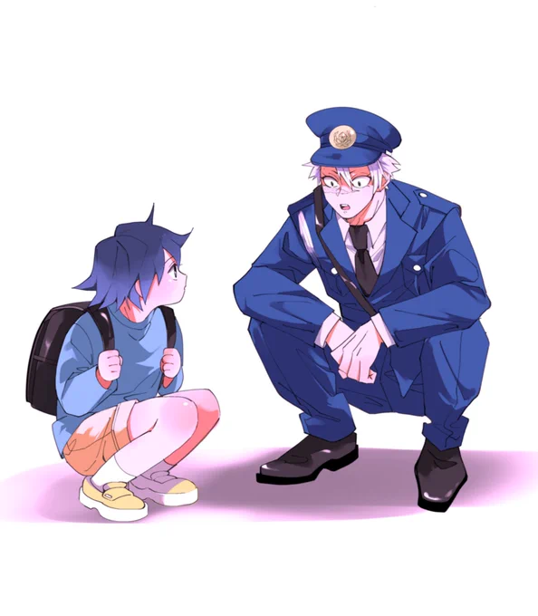 不死川巡査と義一くん 