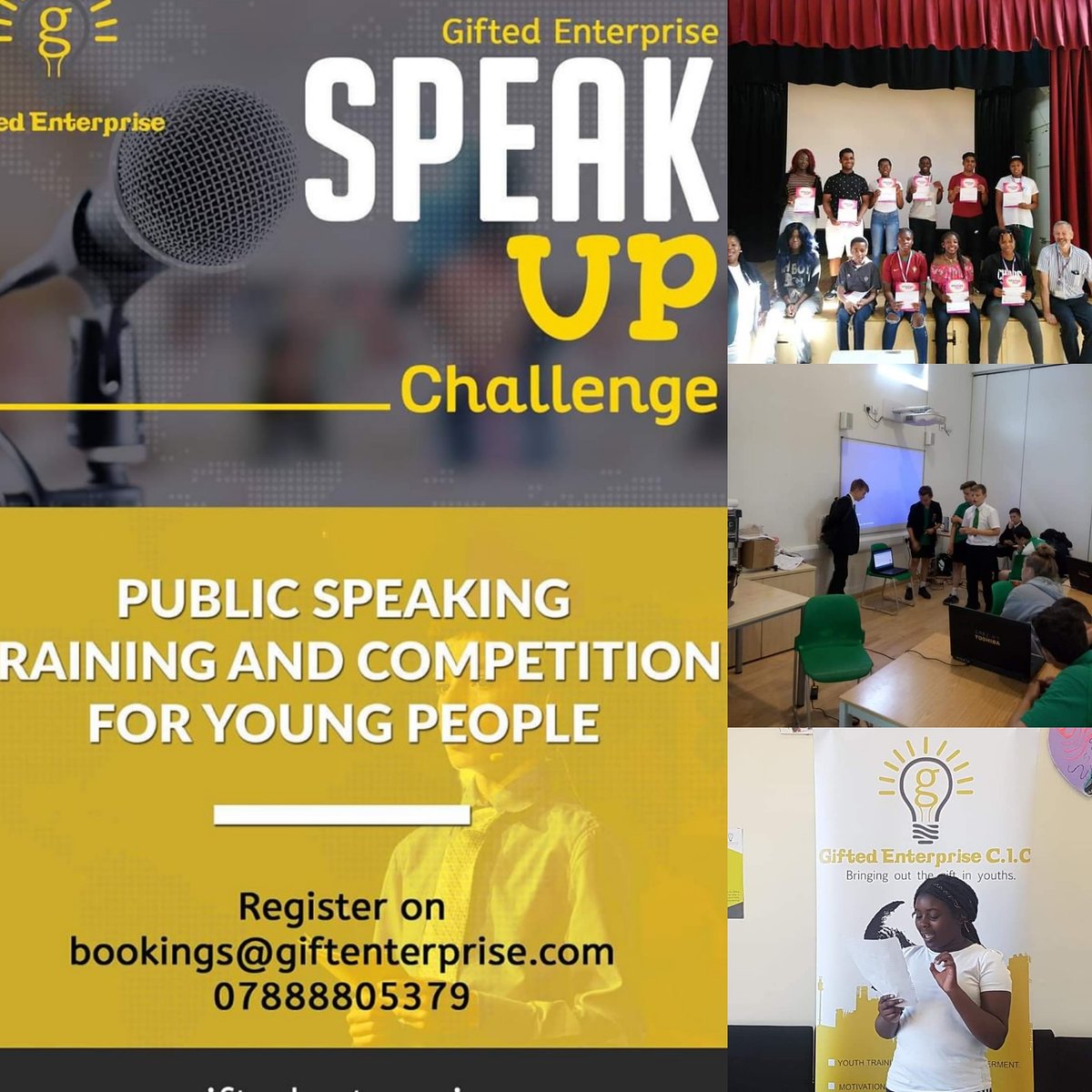 giftenterprise's tweet photo. Thank you to all of our amazing and Gifted students who are currently taking part in  @teenspeakingtraining online "Speak Up Challenge"
The most in-demand Public Speaking and confidence building Training for young people. 
 1- Week to go before the grand finale and competition. https://t.co/TgALS6oQpB