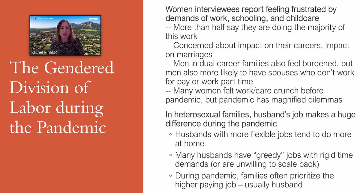 HeatherChampeau's tweet photo. Feeling what @rarinald calls the “crunch”? In the COVID-19: Social and Economic Vulnerability session of #HazRW of the #HazWS learning about preliminary findings re: “greedy jobs”, gender, childcare, the pandemic - and how they work together to create that crunch. Great talk! https://t.co/Y8oMCPWxsu