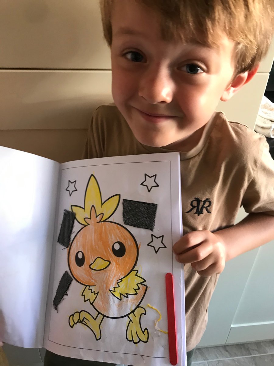 danielle_hole's tweet photo. K bumped his nose so came home from school early and did some maths sheets and some lovely colouring in doing his fave pokemon. J helped me doing pirates  @TanfieldPrimary https://t.co/YsR1JtS1de