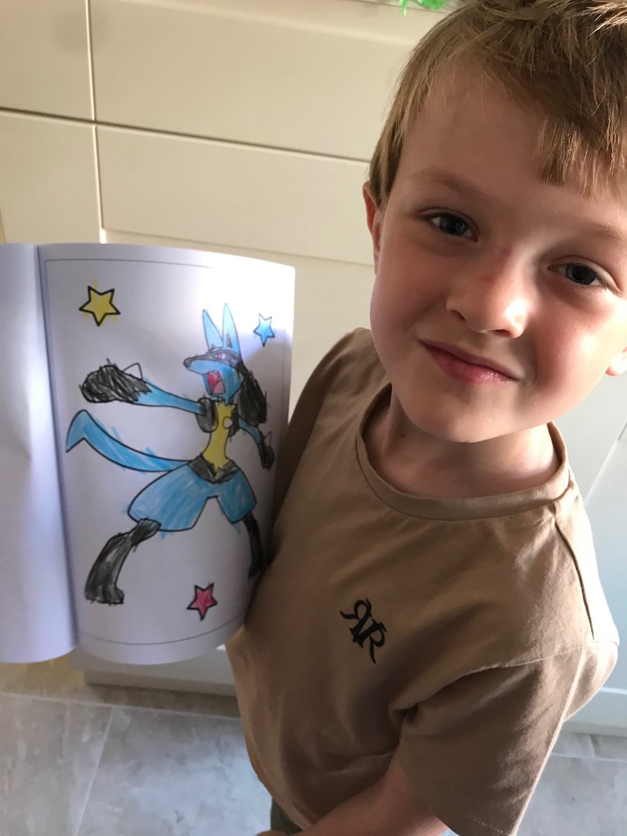 danielle_hole's tweet photo. K bumped his nose so came home from school early and did some maths sheets and some lovely colouring in doing his fave pokemon. J helped me doing pirates  @TanfieldPrimary https://t.co/YsR1JtS1de