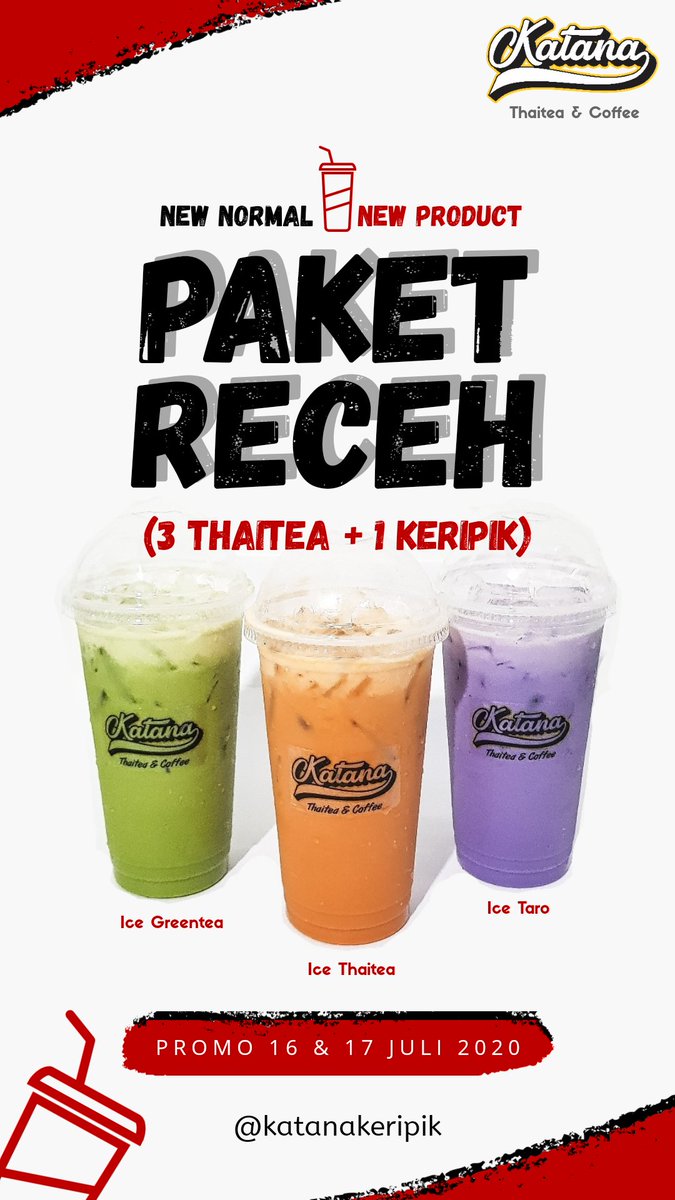 katanakeripik's tweet photo. Kenalin produk baru dari @katanakeripik thaitea &amp; coffee. Harga murah, cup besar, rasa dijamin enak. Lagi ada Promo Paket Receh juga nih. Order via gofood atau WA 087839300303. (Service 24 Jam) https://t.co/5a4PKTEHPP