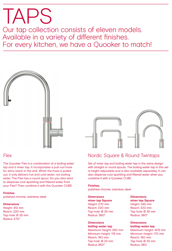 DiamondInt's tweet photo. In the showroom next week we are installing a Quooker Flex Hot Water Tap! Below are some of the different models you can have...which are your favourite? https://t.co/BixPjkCmF4