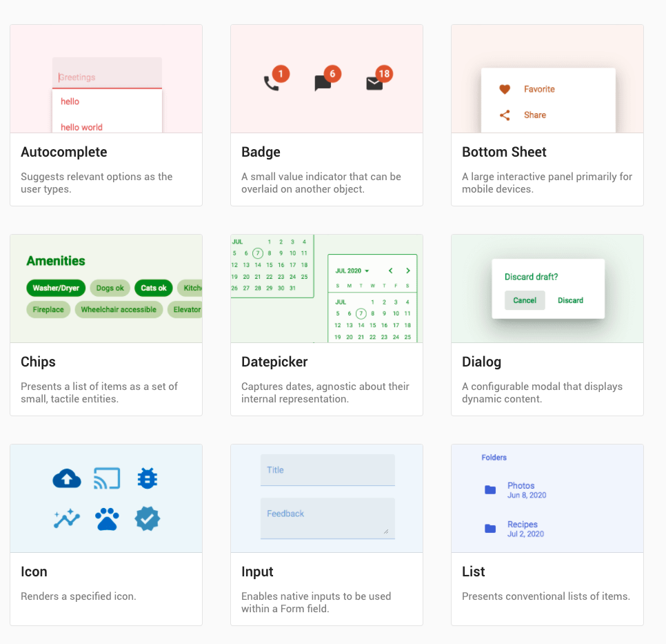 julienrenaux's tweet photo. Wow #Angular Material just released a new component page with images. Looks way better than before 👏
https://t.co/WAeQh4Acye https://t.co/OyQplN5HgW