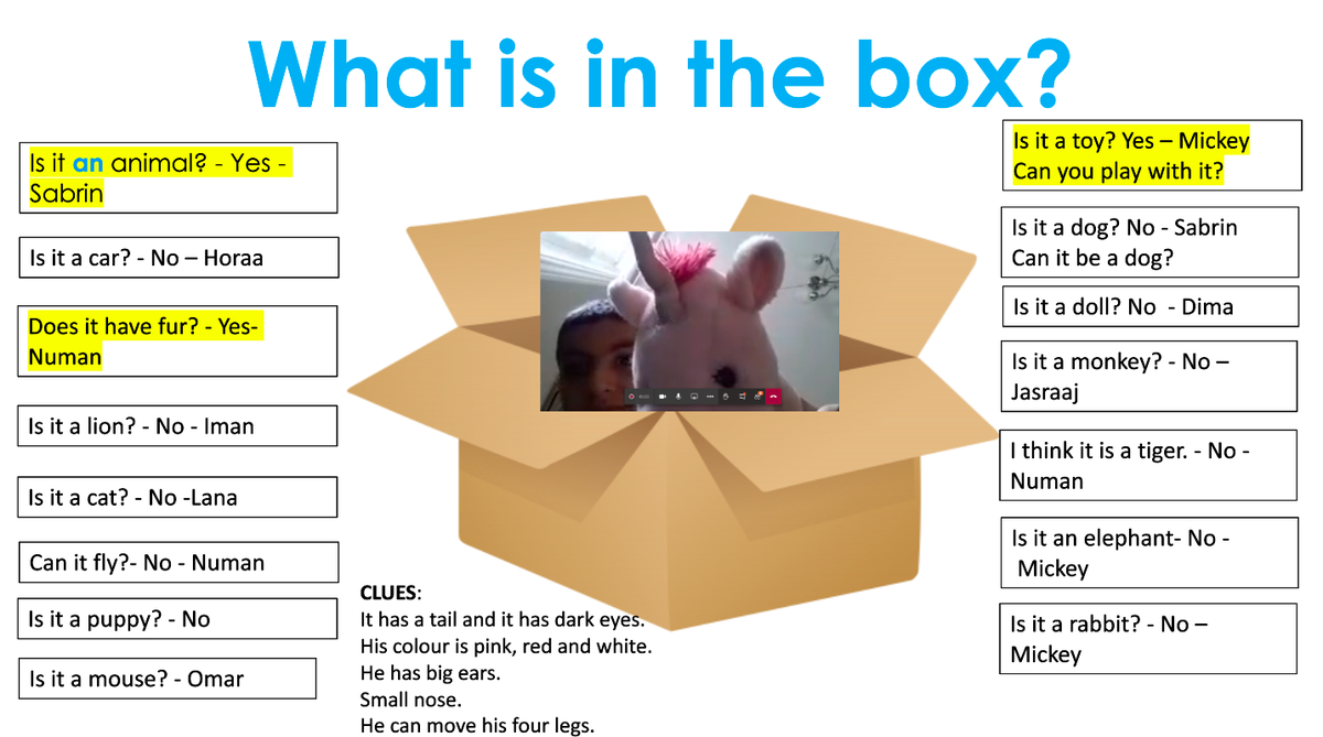 "What is in the box?" with Omar! It was a unicorn!🦄 #GECDSBSLP2020 <a href="/mrsbateswps/">Laura Bates</a> <a href="/JanisFoy/">Janis Foy</a> <a href="/mrs_c_saba/">Mrs. Saba</a> <a href="/msStephanieLy1/">Stephanie Ly</a>