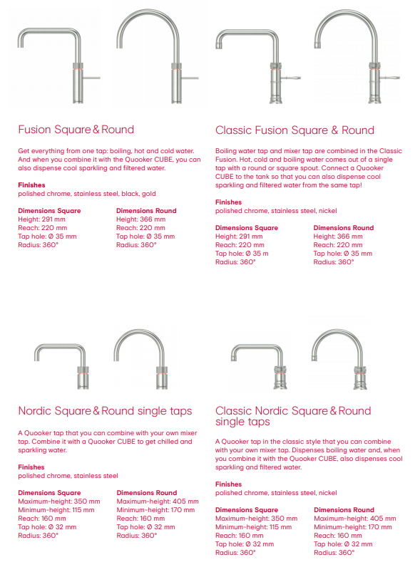 DiamondInt's tweet photo. In the showroom next week we are installing a Quooker Flex Hot Water Tap! Below are some of the different models you can have...which are your favourite? https://t.co/BixPjkCmF4