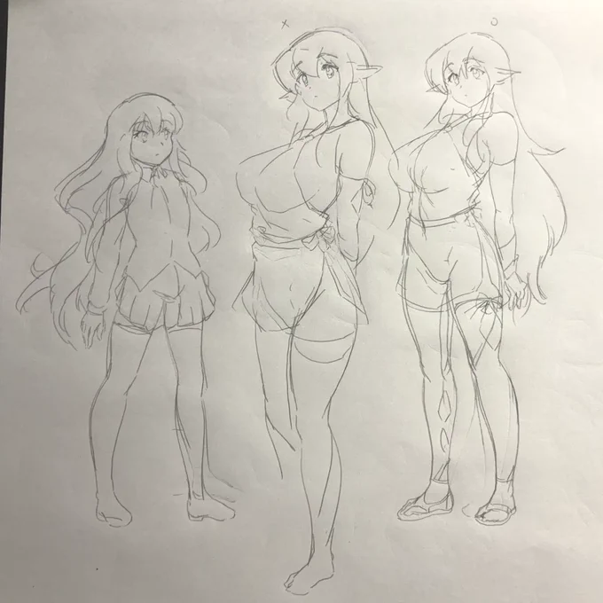 身長を意識しての複数立ち絵練習 