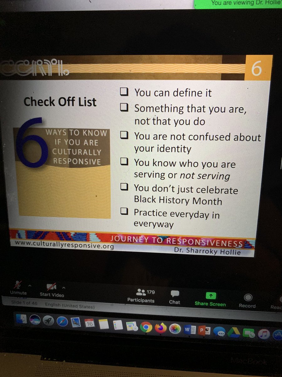 MrsCTooley's tweet photo. How do you know if you are culturally responsive as a teacher? Reflect on Dr. Hollie’s list and your own journey to responsiveness. @validateaffirm @PGCPSRELA @HSRELATweets @pgcps #relasummerinstitute https://t.co/SsBYfvUdPV