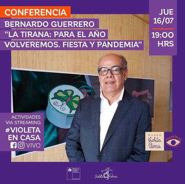 ERegionalista's tweet photo. @museovioletaparra presenta hoy jueves 16 de julio, a las 19:00 horas, a través de facebook e instagram, Conferencia sobre la fiesta de “La Tirana: Para el año volveremos. Fiesta y Pandemia”, con el sociólogo Bernardo Guerrero. https://t.co/MC7bJuuRgu