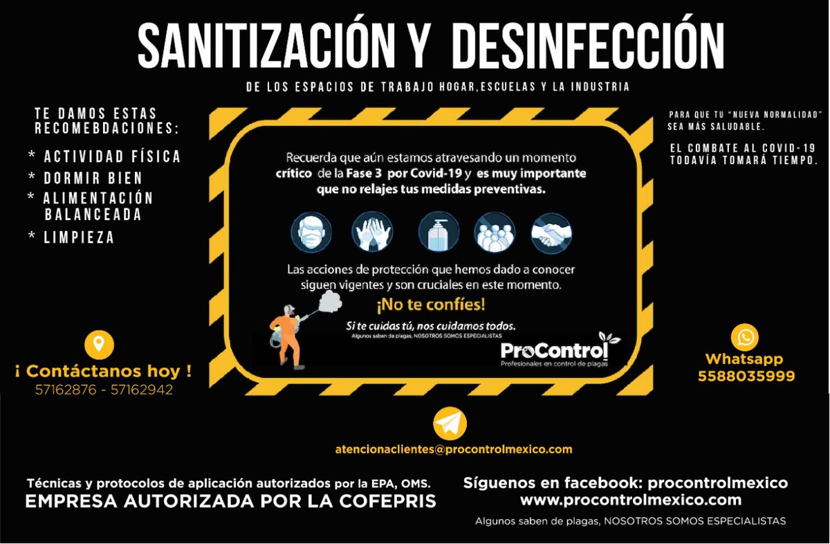 ProcontrolM's tweet image. ¡Si te cuidas tú, nos cuidamos todos!

Contrata a los especialistas. #COVID__19 #ProControlMéxico