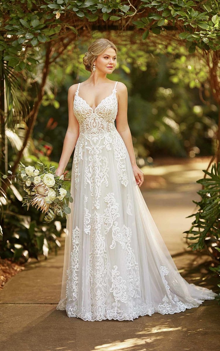 whitelacellc's tweet photo. A sheer ✨ masterpiece, this Essense of Australia style is one-of-a-kind. For the daring bride, this combination of subtle shimmer and sheerness captures everything about your bold style. 

#whitelacebridal #essenseofaustralia #bridalgown #weddingdress #laceweddingdress https://t.co/NRhB3fir8w