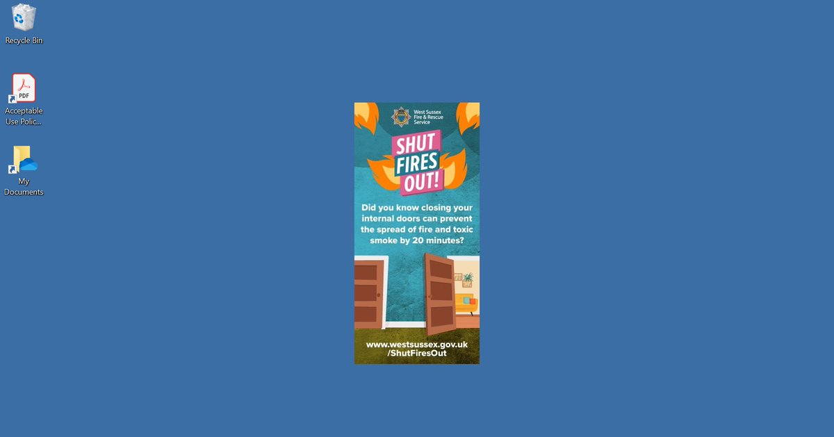 WestSussexFire's tweet photo. As part of our #ShutFiresOut campaign, we're sharing the message with over 5,500 members of staff at @WSCCNews.

Our desktop background will be seen by all employees using the computer system.

Find out more about the campaign &amp; enter our competition: https://t.co/7rdcU0cCLW 🔥🚪 https://t.co/23Q6ApsBT3
