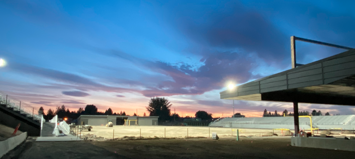 meadschools's tweet photo. Maintenance Dir. Travis Bown recently turned the lights on at Union Stadium (SW corner of Farwell & Market in the town of Mead). This facility will be ready to host football games, soccer matches & Marching Band events in October of this year. #LearnLeadMead https://t.co/WhHSq8lFWh