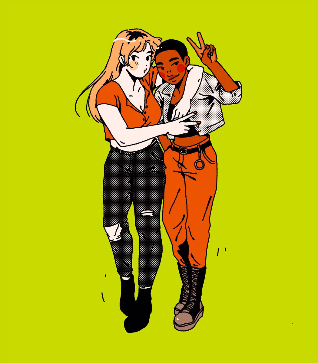 I've been thinking about these girlfriends for months and I've finally drawn them!