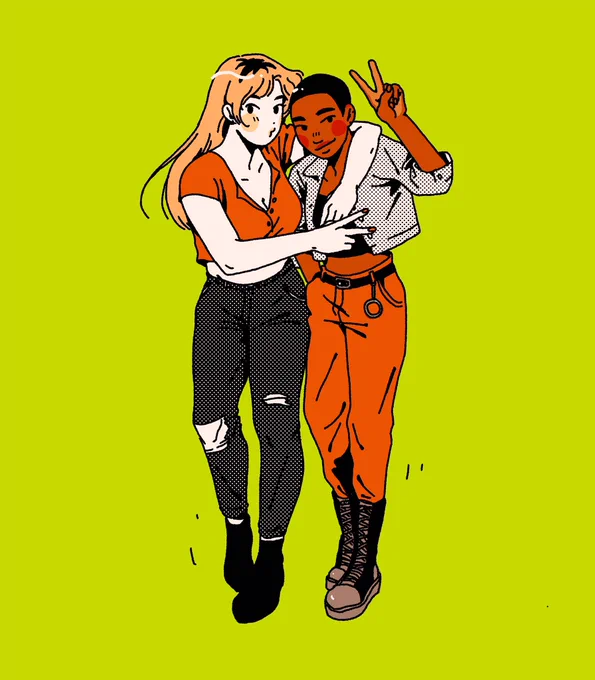 I've been thinking about these girlfriends for months and I've finally drawn them! 