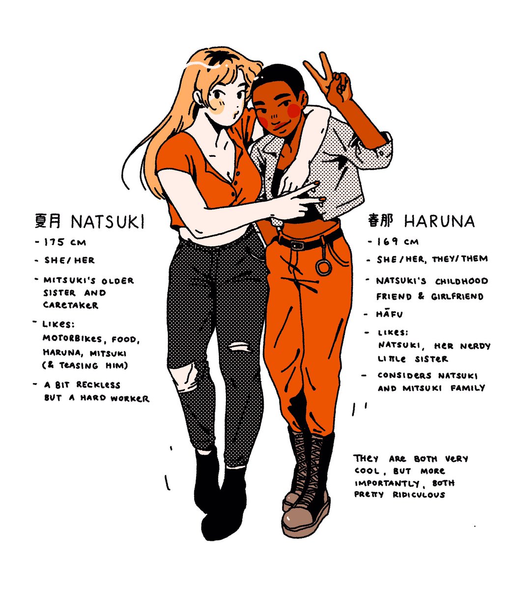 I've been thinking about these girlfriends for months and I've finally drawn them!