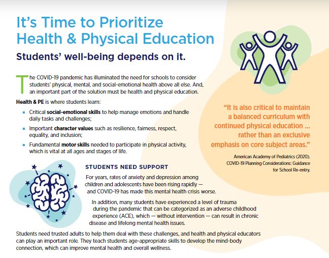 Educational leaders!!! There has never been a better time to prioritize health and PE to support our students. They NEED us to help them navigate this pandemic and give them the tools to manage their emotions. <a href="/SHAPE_America/">SHAPE_America</a>