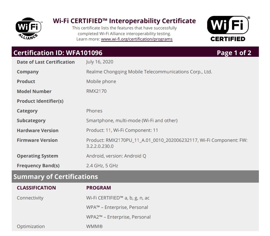 TrendingTechin's tweet photo. A new #Realme ( RMX2170 ) smartphone spotted on Wi-Fi alliance certification with Android Q..
It could be realme's upcoming flagship tha sports125W smart flash charging ⚡.
Fell to retweet 🔄
Source
@yabhishekhd
#Realmeflagship #AndroidQ https://t.co/XN3UQYw10E
