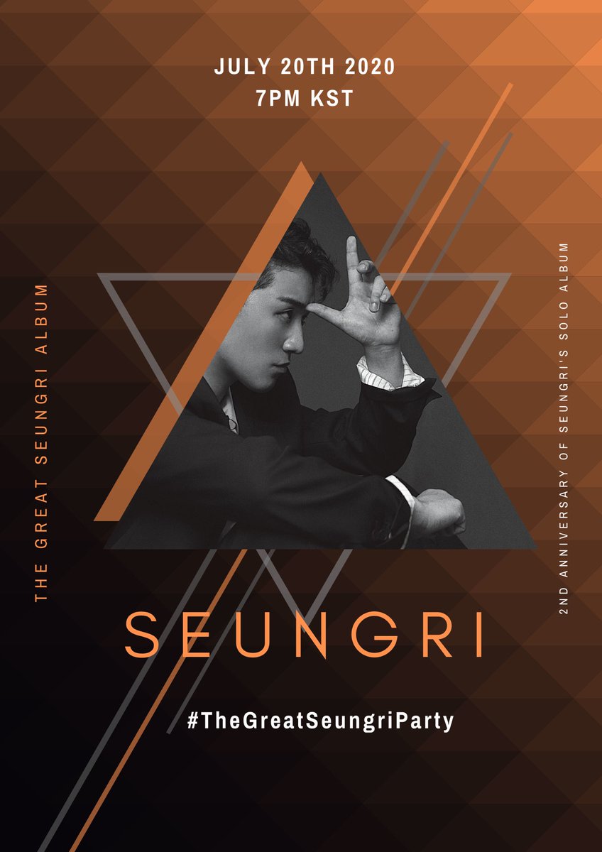 ComeToVI's tweet photo. Hello VIPS,

In celebration of THE GREAT SEUNGRI Album 2nd Anniversary, our team is planning the streaming party on July 20th, at 7 PM KST. 

Let's join us and don't forget to use the hashtag #.TheGreatSeungriParty https://t.co/aEznotpcOG