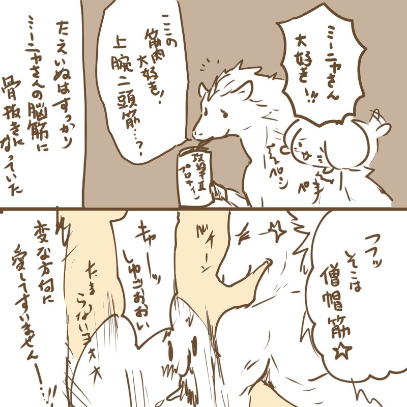 腕力で解決するあの人が大好き…!!ドラ〇エ5に出てくるジャ〇みたいなムキムキっぷり…(本人はとても可愛らしいハンターさんです。中身の概念映像です。) 