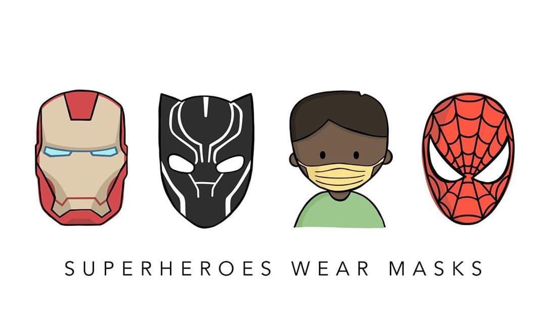 MsClaireGraff's tweet photo. It’s okay if you leave your cape at home, but don’t forget your mask! #slowthespread #WearAMask https://t.co/oAXjiyqkC0