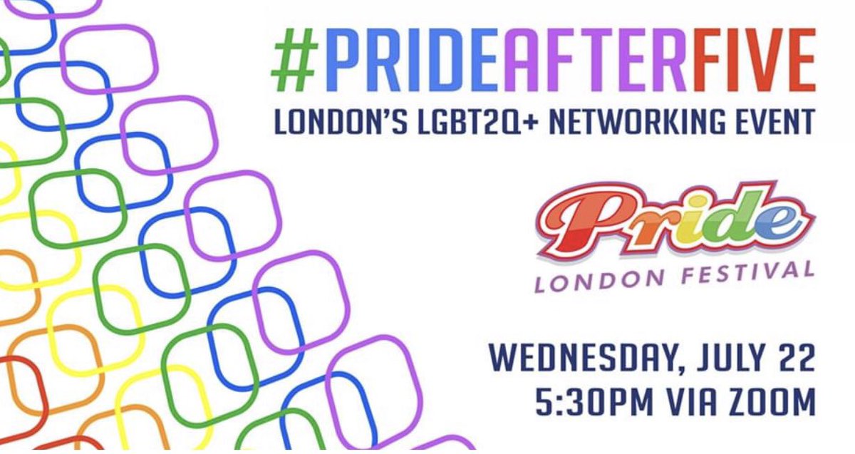 🌈 JOIN <a href="/prideldnfest/">Pride London Festival</a> &amp; myself, as we host our 1st VIRTUAL #PrideAfterFive event Wed, JULY 22 at 5:30pm! We welcome Joseph Jilitovich, Settlement Counsellor <a href="/londoncclc/">CCLC</a> &amp; United Steelworkers’ Trans Liaison, Mayson Fulk, as community guest speakers!
zoom.us/meeting/regist… #ldnont