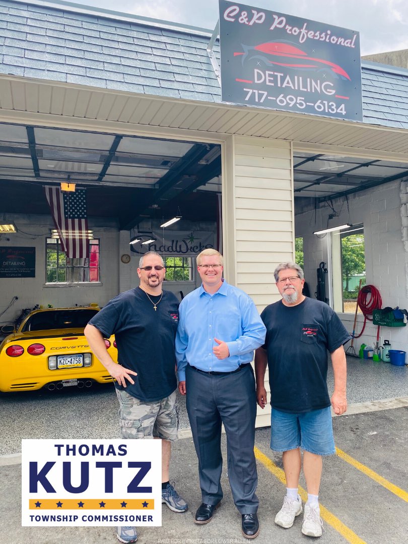 ThomasKutzPA's tweet photo. The Summer of Small Business Tour is in full swing! I had the privilege to welcome a brand new business to #LowerAllen. C&amp;P Professional Detailing is open on Hummel Ave! I enjoyed seeing the shop and speaking with the owners about their small business.
#LALocal #SmallBusinessTour https://t.co/8BmOIPLZAX