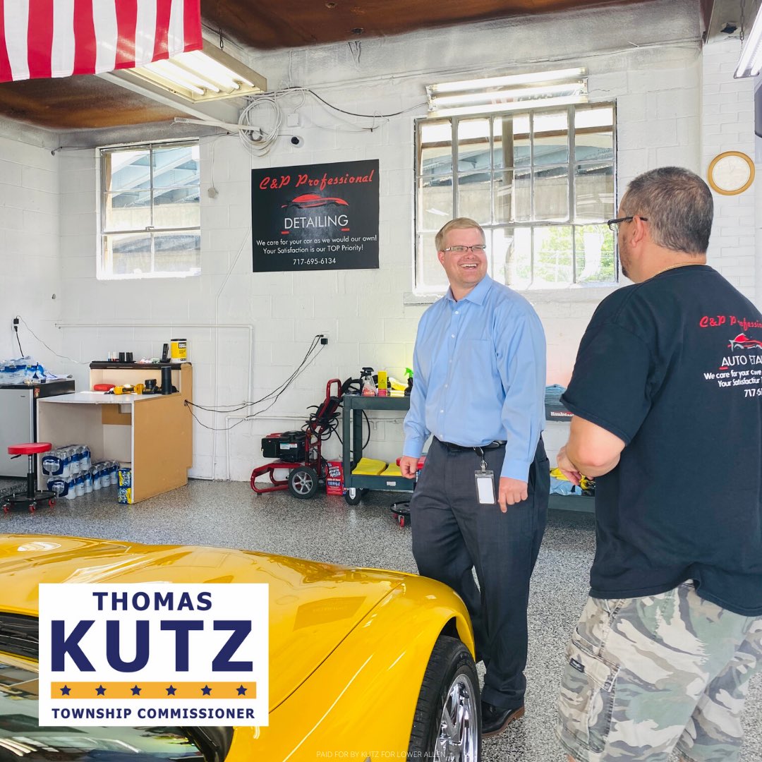 ThomasKutzPA's tweet photo. The Summer of Small Business Tour is in full swing! I had the privilege to welcome a brand new business to #LowerAllen. C&amp;P Professional Detailing is open on Hummel Ave! I enjoyed seeing the shop and speaking with the owners about their small business.
#LALocal #SmallBusinessTour https://t.co/8BmOIPLZAX