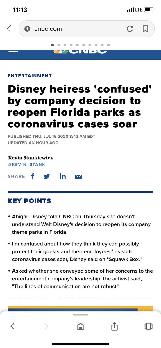 MegLeg3's tweet photo. @YeahMyBad @CNBC She has no operating role in the company, so she doesn’t make the decisions. But she has called them out for reopening too soon https://t.co/6jNcCjjGEk