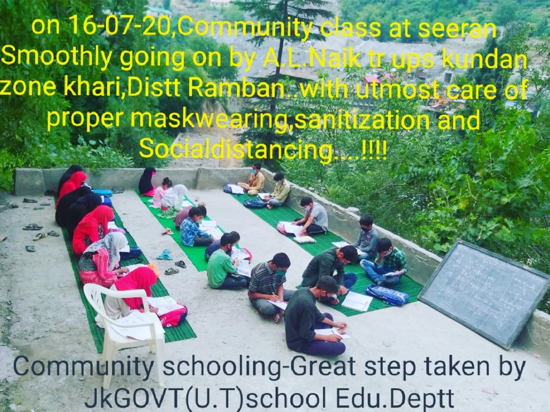 LatiefWasif's tweet photo. #communityclaases_zonekhari
#childrenswearingmasks
#propersanitation&amp;hygiene 
#maintaingsocialdistance 
#freeeducationforall 
#Great_encouragement_stepstakenbyJkGovt_U_T
#Community_schooling=Immunityschooling_for_Rural_childrens/Students
#Actingtr_AbdulLatiefNaik https://t.co/qRPnGmMtSA