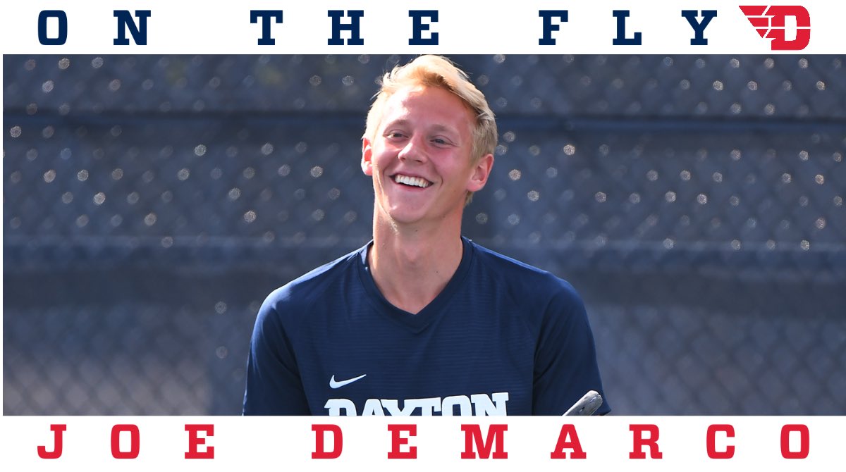 DaytonFlyers's tweet photo. Tune in tomorrow at 12pm ET to catch the next On the Fly interview with @UDFlyerTennis Joe DeMarco. Head to the @daytonflyers instagram to submit your questions‼️ #OntheFly https://t.co/l0hm5fhLAb