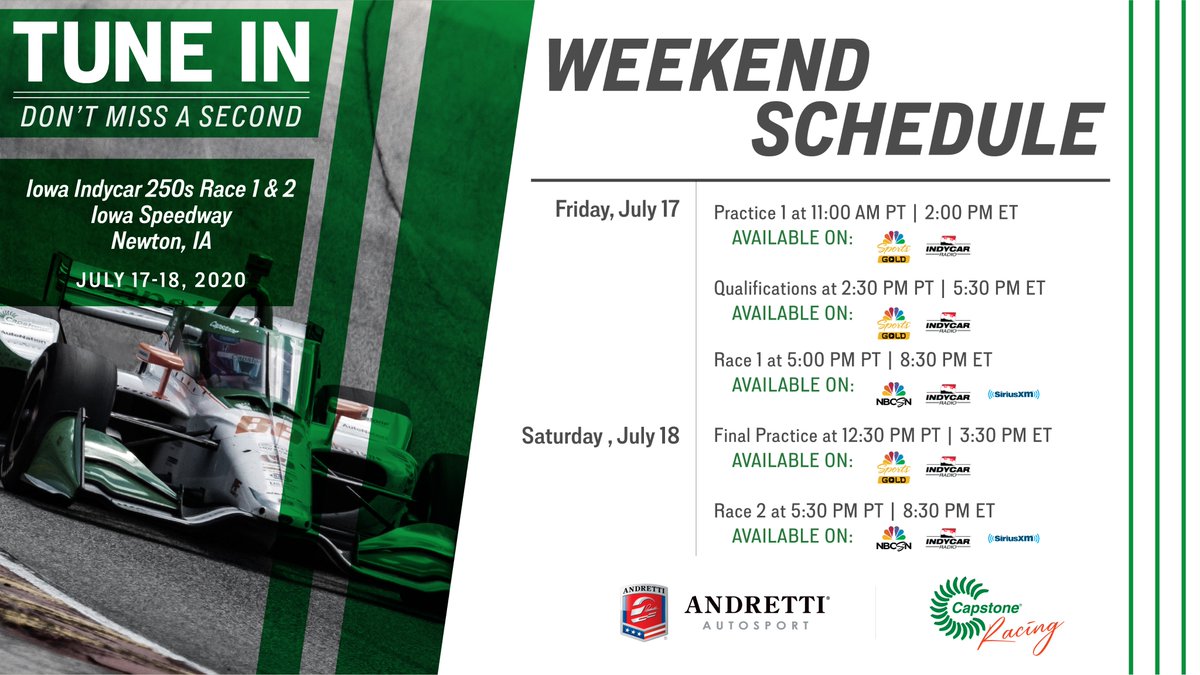 CapstoneEnergy's tweet photo. ❗️The #Iowa250s doubleheader begins TOMORROW 🏎💨Tune in & watch @ColtonHerta in the No.88 @CapstoneTurbine Honda as they hit the @iowaspeedway July 17-18th❗️
#DrivingSmarterEnergy // #CapstoneRacing
@FollowAndretti https://t.co/uQRWOgiAIJ