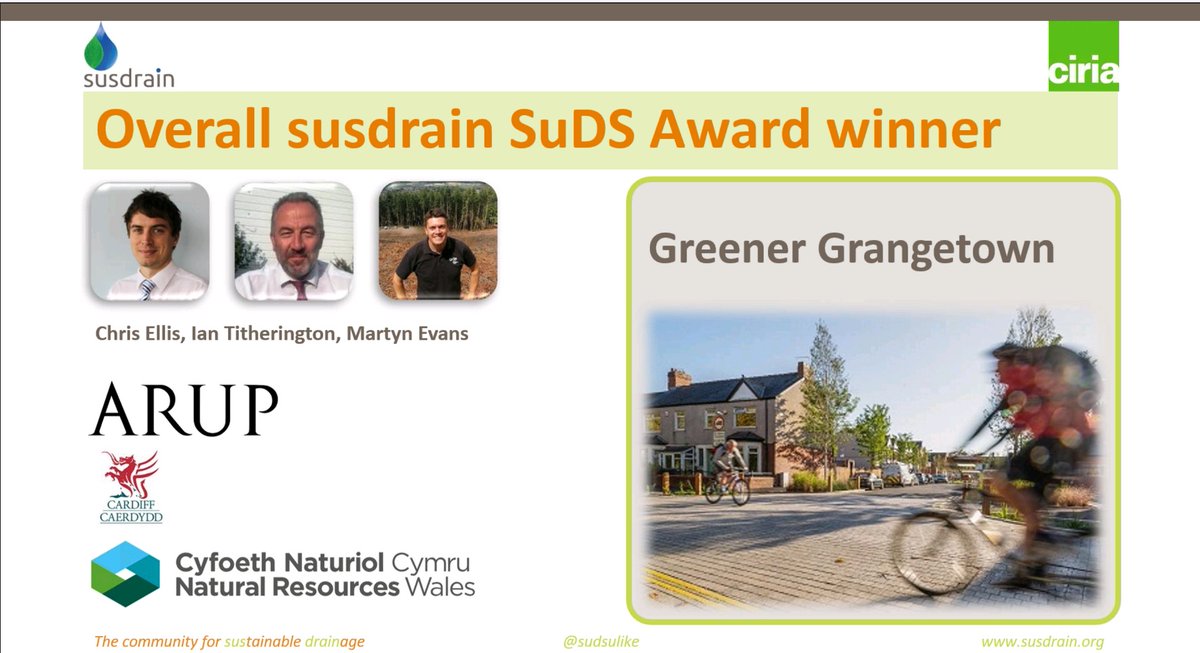 Sudsulike's tweet photo. Congratulations to @ArupGroup on being the overall winner of the 2020 #SuDSAwards with their #SuDS project 'Greener Grangetown, Cardiff' #sudsmakesense https://t.co/InwsQvbHof