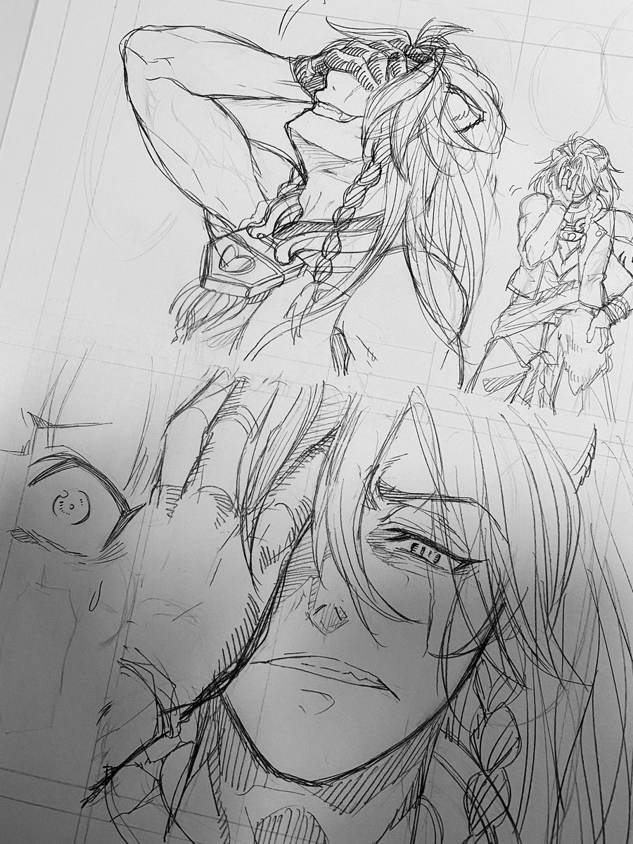 【ツイステ/レオナ本編シーン(下書き)】
※二章ネタバレ
※監督生顔あり(現段階では目だけ)

本編二章のオバブロのシーンを漫画にしてみたくて…次ページからは背景も‼︎描くよ‼︎多分‼︎ 