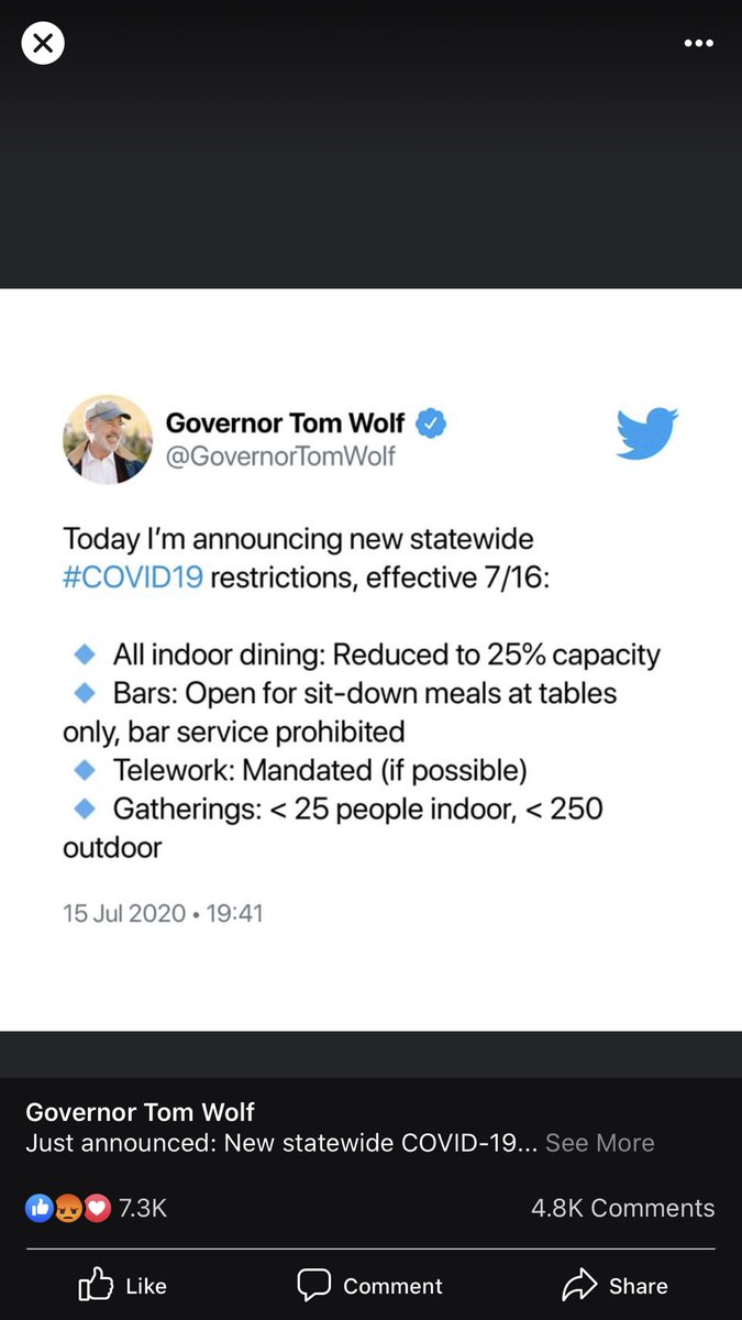 sierrat09871's tweet photo. So what does this mean for colleges? If colleges are exempt from this rule, it really only seems like you’re targeting bars and restaurants for the restrictions. @GovernorTomWolf https://t.co/z8ubufFJiS