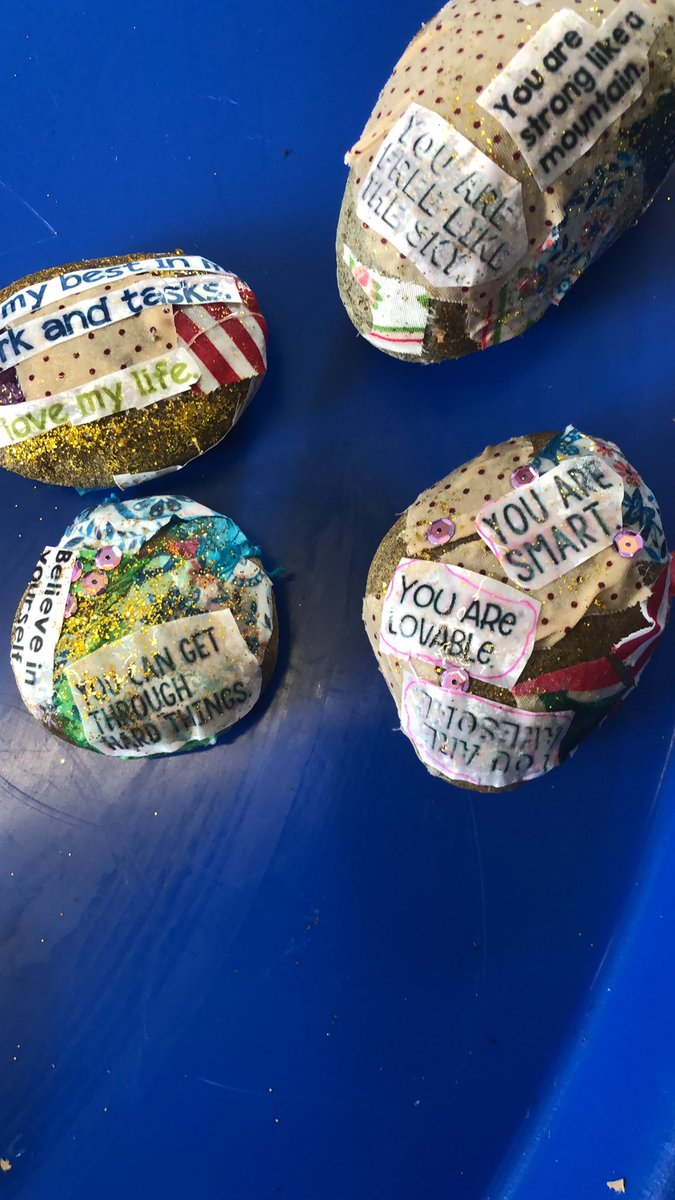 BealeLB's tweet photo. @Phip_Primary Affirmation stones and positive petals in today’s workshop with Lilac Bubble 🌈 https://t.co/MeGP8Igy5q