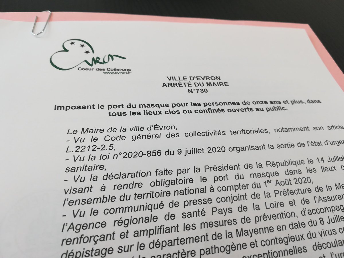 BalandraudJoel's tweet photo. Parce que les bonnes pratiques s appliquent à toutes et tous en Mayenne. N'attendez pas que votre maire ou le préfet prennent un arrêté pour décider d'arrêter la transmission. Partout, portons le masque ! https://t.co/ClxTv6l6nG