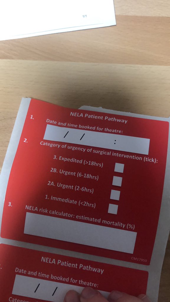 NELA patient pathway stickers now being utilised at @MFT_MRI 🤩 @NELANews #improvingpatientoutcomes #NELAawareness @pj_goldsmith