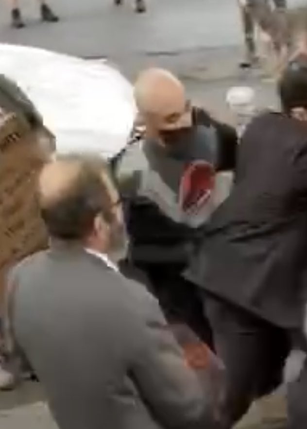 realgbctroyny's tweet image. Meet Alexander Contompasis. 

Unemployed Professional. Seen here punching two church members from behind then shoving our pastor...all while holding a coffee. Impressive, but shameful.