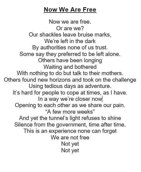 Check out this fantastic submission and winner of our Poetry competition submitted by one of our students!