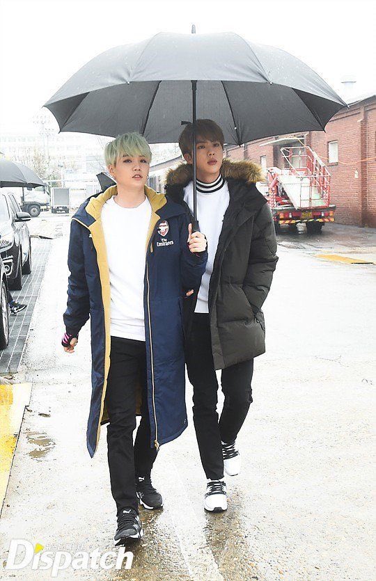 Rocking the coat look with yoongi