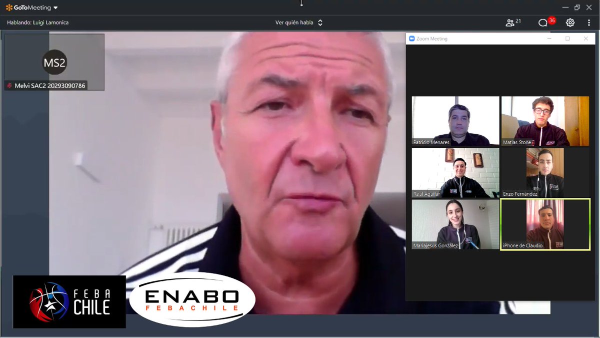 ENABOFEBACHILE's tweet photo. 🏀 Aprendiendo de Luigi Lamonica @ENABOFEBACHILE presente en el Campus Virtual Gran Canaria #CampusGC2020 
@ChileFeba @MindepChile @INDChileOficial @COCH_cl @liga_nacional @ADEBACH3 https://t.co/jQWAPNSsrX
